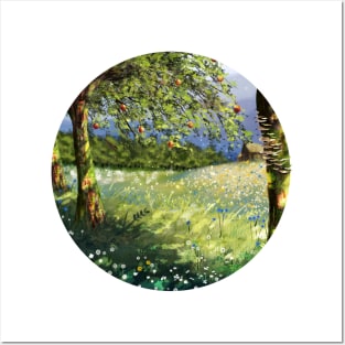 Orchard Scene Circle Version Posters and Art